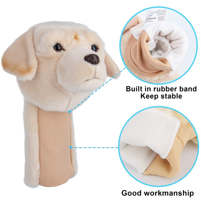 Anyork Headcovers Lab Driver Headcover Dog Golf Club Head Covers Funny Golf Club Covers Animals Plush Driver Headcover Gift for Men Women - Image 4